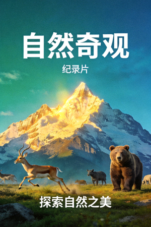 纪录片《自然奇观》海报 - 壮丽山川与野生动物画面